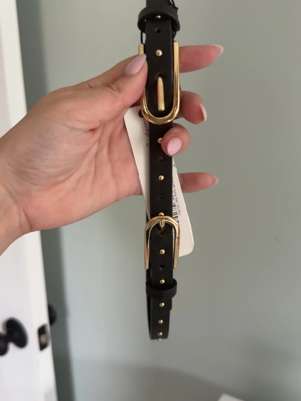Lovestrength XS Keke Studded Waist Belt, Black with Gold